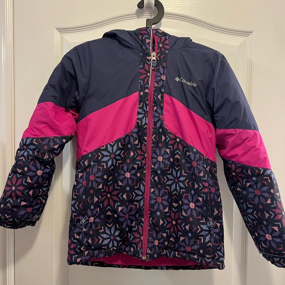 Columbia Girls' Navy & Pink Insulated Hooded Jacket